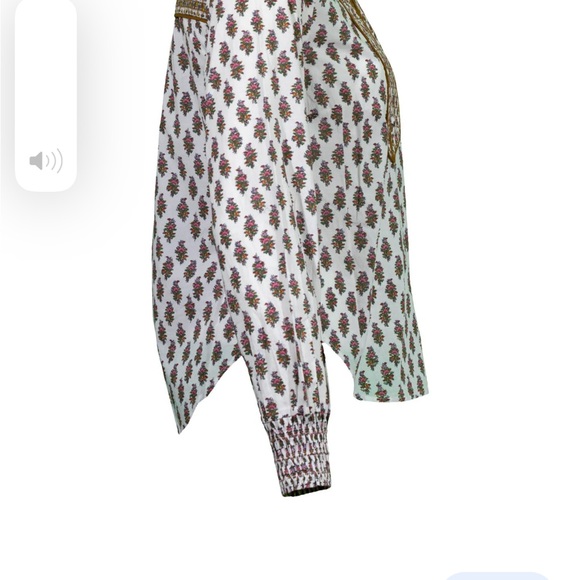 Veronica Beard Alivia Floral Print Cotton Poplin Blouse - Picture 7 of 11